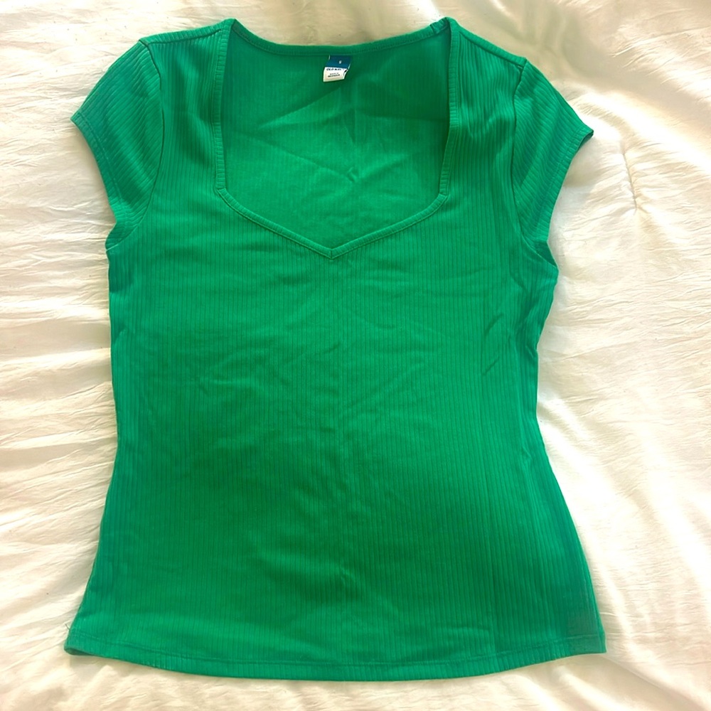 Green Ribbed Top